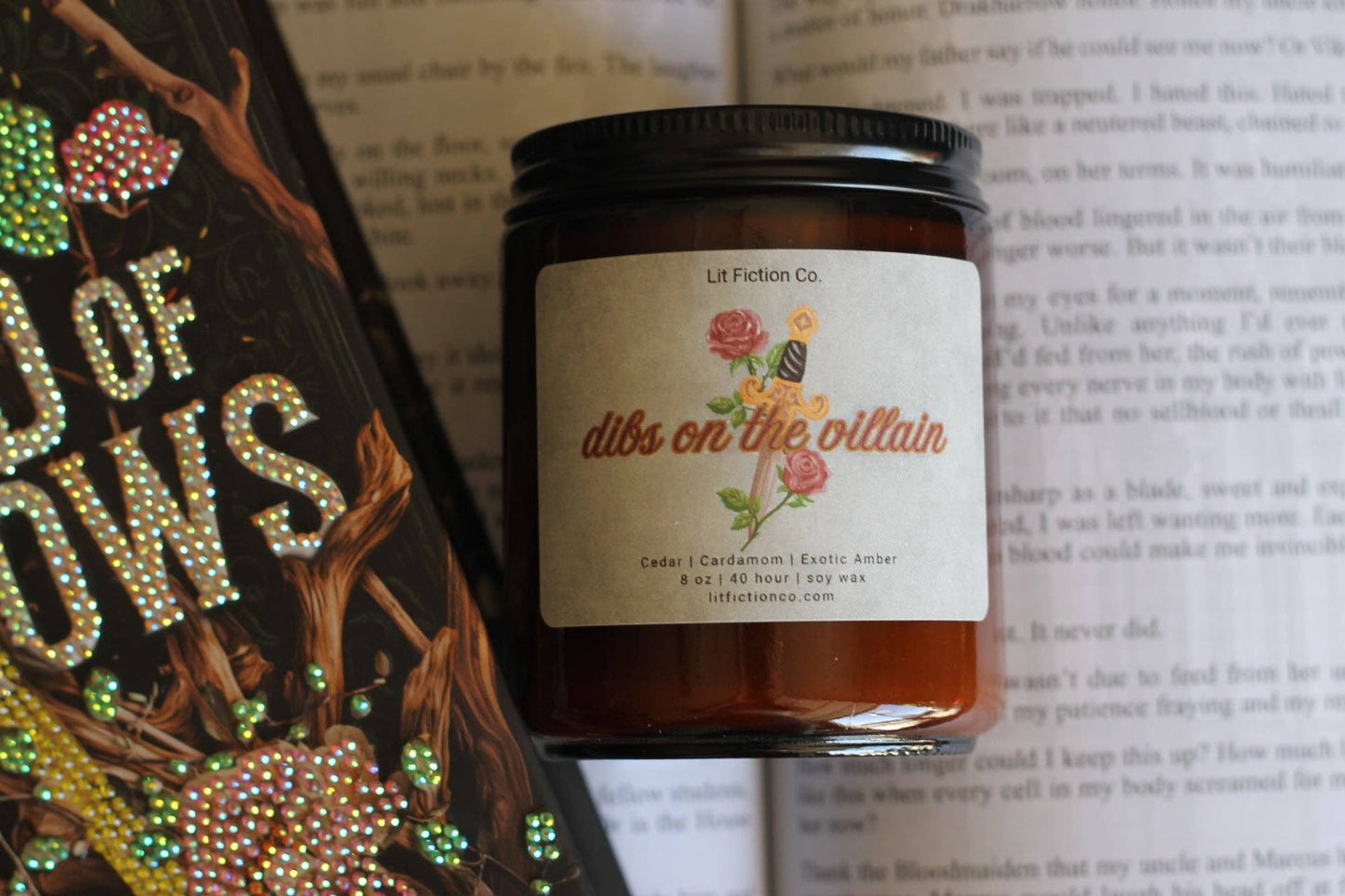 Dibs On The Villain | Book Themed Candle