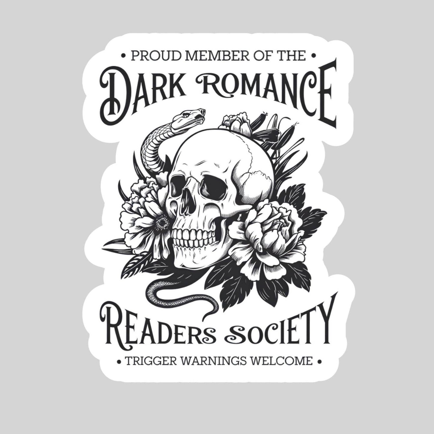 Dark Romance Readers Society Book Reader Sticker – 3" Waterproof Bookish Sticker with Holo Overlay – Reading, Books, Book Lover, Bookstore