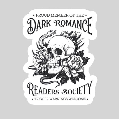 Dark Romance Readers Society Book Reader Sticker – 3" Waterproof Bookish Sticker with Holo Overlay – Reading, Books, Book Lover, Bookstore