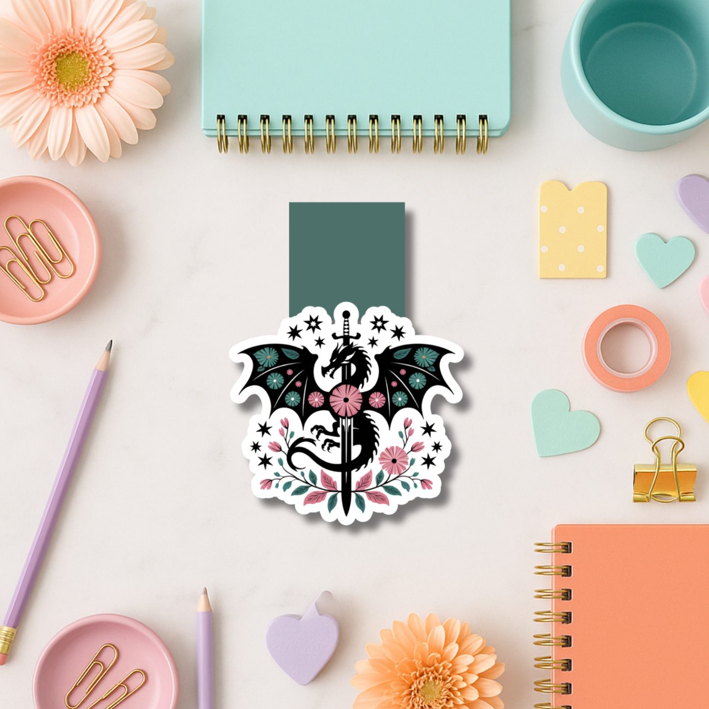 Romantasy Dragon Magnetic Bookmark