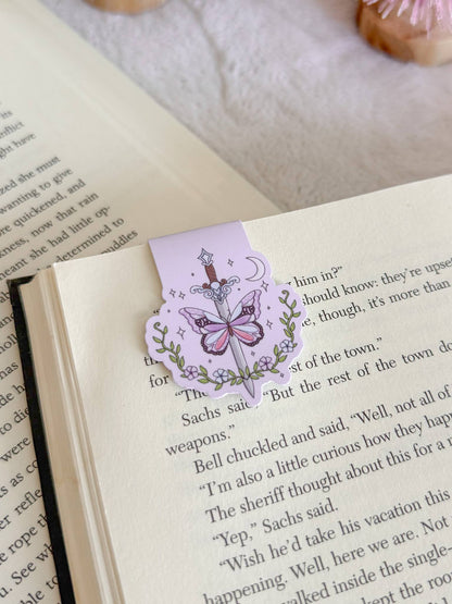 Fantasy Sword and Butterfly Magnetic Bookmark