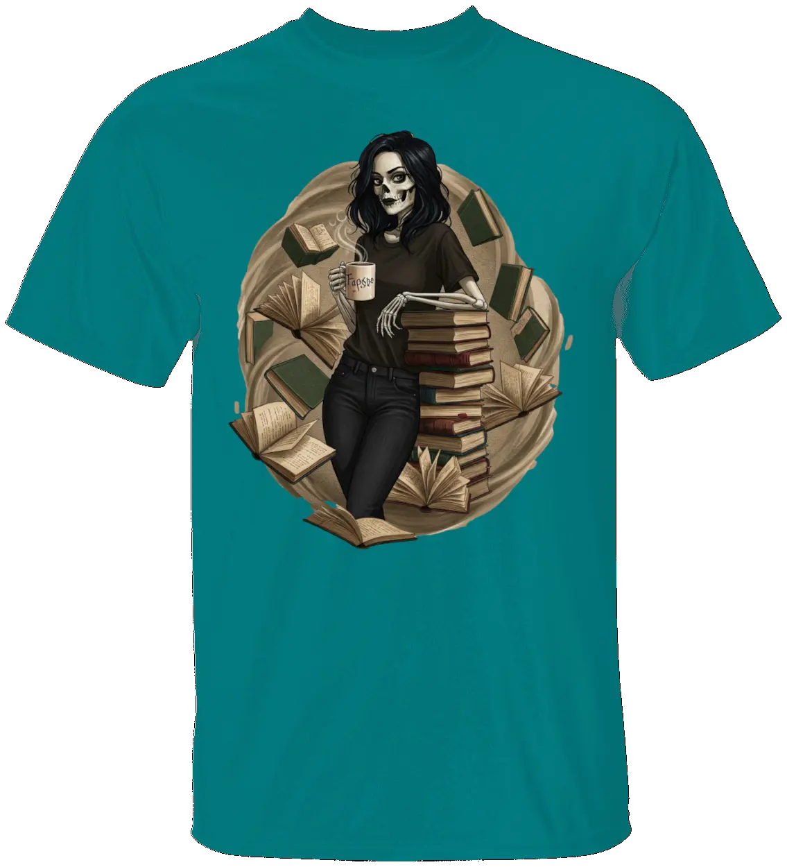 Skeleton Book Girl T-Shirt