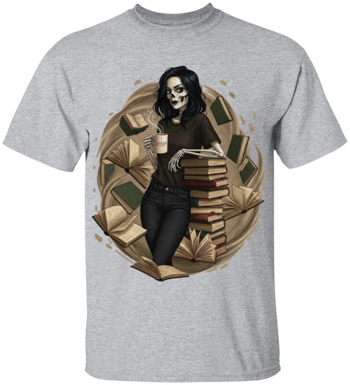 Skeleton Book Girl T-Shirt