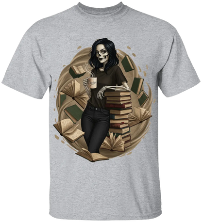 Skeleton Book Girl T-Shirt