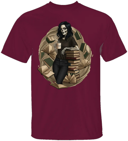 Skeleton Book Girl T-Shirt
