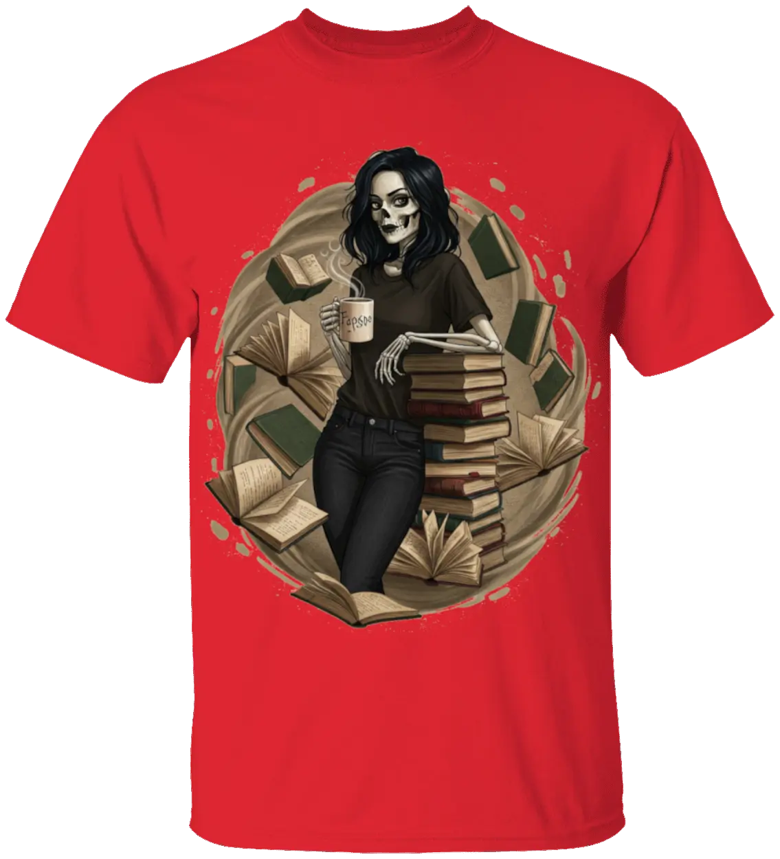 Skeleton Book Girl T-Shirt