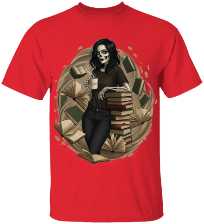 Skeleton Book Girl T-Shirt